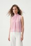 Pink Halter Neck Polka Dot Chiffon Blouse 2932 - 2