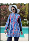 Batik Desenli Mayo Mavi