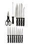 Stainless Steel Knife Block 15 Piece Set- Japanese Blades, Dishware Safe, Precision Cutting-Pr52114-Black Black - 2