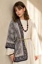 Patterned Milk Coffee Soft Scarf 90X90