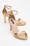 Gold Single Strap Women's Shoes with 9 cm Heel