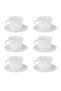 12 Piece Opalware Cup and Saucer Set- DC3401