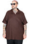 Mode XL Large Size T-Shirt Polo Jacquard U24337 Brown