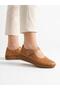 Women's Tan Genuine Leather Orthopedic Soft Sole Casual Shoes