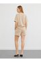 Women's Crew Neck T-Shirt with Pockets and Elastic Waist Shorts Modal Fabric 2-Piece Set 955 - 4