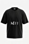Digital Hell Design Back Printed Cotton Black Oversize T-Shirt