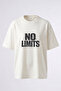 No Limits Design Back Printed Cotton White Oversize T-Shirt