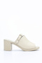 As102 Belt Detailed Thick Heeled Genuine Leather Slippers - 2