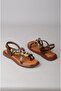 Seç c305 genuine leather thong sandals for women (sole: 2 cm) dark brown - 7