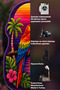 Sdt Custom Cut Tropical Parrot and Palm Pattern Purple Woven Base Decorative Carpet Sdt3000 - 6