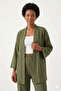 Premium Wrinkled Fabric Casual Cut Kimono Jacket Double Set - 2