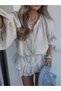 Women's Lace Detailed Muslin Fabric Shorts Jumpsuit - 5