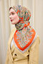 Lorena - Velora Ethnic Series Scarf - Orange, Turquoise, Green, Gray - 161027-02 - 3