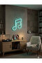 Buz Mavisi Müzik Notası LED Neon Tablo | Aydınlatmalı Müzik Temalı Duvar Dekoru - 2