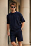 Men's Basic Oversize Short Sleeve Top and Shorts Comfortable Cut Two-Piece Set - 3