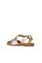 Gray Shiny Leather Women's Flat Sandals - 5