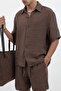 Brown Wrinkled Look Men's Shirt