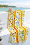 Lemon Tropical Marine Beach Towel-Mediterranean Italian Summer Themed Yellow Quick Drying Microfiber Towel - 4