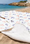 Çapa Lifebuoy Marine Beach Towel - Striped Mediterranean Style Coral Navy Blue Quick Drying Beach Coverlet - 5