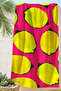 Lemon Themed Fuchsia Yellow Beach Towel - Tropical Pop Art Pool Sea Quick-Dry Microfiber Towel - 6