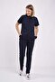 Lycra Dark Navy Blue Surgical Uniform with Zipper Detail