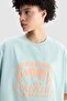 Ecko Red Amara Oversize Crew Neck Printed 100% Cotton Women's Green Tshirt - 2