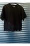 Mint Black Embroidered Bluz T-Shirt with Bordured Skirt Edge, 100% Cotton - 2