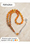Natural Stone Fire Amber Prayer Beads Silver Tassel 11-8 mm Father's Day Gift