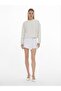 Selenis White Jean Shorts Skirt with Buttons on the Front