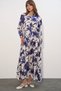 Women's Lilyum Fabric Long Hijab Dress 2593 - Navy Blue - 2