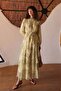Floral Patterned Layered Chiffon Dress Lemon Mold 9462-E - 2