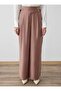 Wide Leg Modal Pants with Metal Buckle Detail - Dusty Rose - - 3