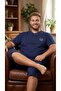 New Season Men's Pajama Set with Shorts and Capri Pants - 5