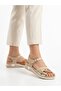 Women's Beige Inner-Outer Genuine Leather Orthopedic Soft Sole Casual Sandals - 3