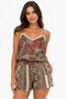 Organic Cotton Burgundy Shawl Patterned Lace Detailed Women's Pajama Set with Straps and Shorts - 4