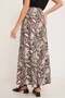 Women's High Collar Patterned Satin Black Beige Skirt - 7