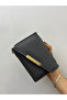 Cross-Flap Gray Leather Women's Wallet with Gold Detail - 3