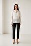 Ecru blouse with cape button and sleeve detail - 2
