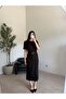 Black Belted Modal Dress - 2