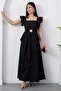 Square Neckline Shoulder and Skirt Ruffle Dress Grs4052 - 4