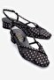 Olena Black and White Polka Dot Women's Heeled Sandals