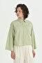 Aller Detailed Crop Cotton Shirt - Çağla - 2