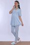 Cotton Maternity Pajama Set with Hidden Breastfeeding Detail Effortt - Blue - 4