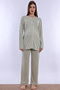 Adjustable Waist Detailed Maternity Pajama Set with Breastfeeding Feature Effortt - Green - 7
