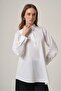 Women's Chain Detailed Long Sleeve Shirt White 31433 - 4