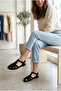 Whas Women's Sandals with Ankle Strap and Cross Straps in Suede