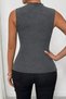 New Season Women's Sleeveless Tulle Round Neck Deep V-Neck Stylish Shimmering Blouse - 4