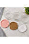 3-Piece Glass Storage Container with Lid 425 Cc |   Breakfast Set: Jam Bowl, Olive Bowl, Cheese Bowl |   White Cappuccino Powder with Pink Lid - 4