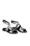 Lead Shiny Leather Women's Flat Sandals - 2