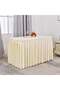 Pleat Solid Pattern Table Cloth Ivory 150*60+75cm，Ivory Polyester Table Skirt for Rectangle Tables - 4